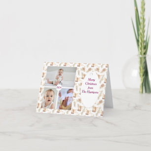 3 Photo Soft Neutral Christmas Card