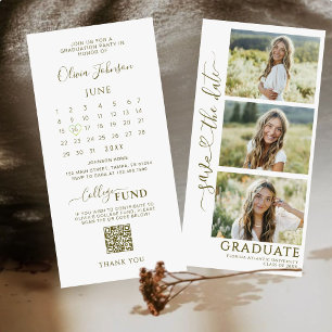 3 Photo Strip Graduation Save the Date   QR Code 