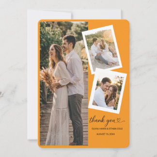 3 Photo Wedding Thank You Card