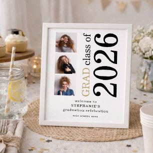 3 photos 2026 White Welcome to Graduation  Poster