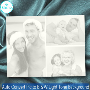 3 Photos Auto Convert Picture to B & W Light Tone Notepad