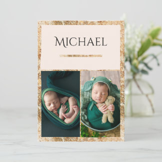 3 Photos Baby Birth Announcement