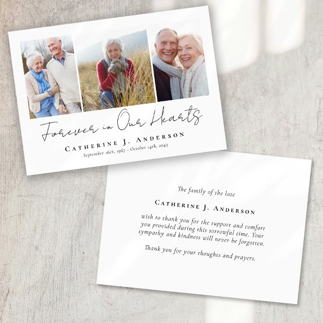 3 Photos Carte de remerciements de sympathie funér (Créateur téléchargé)