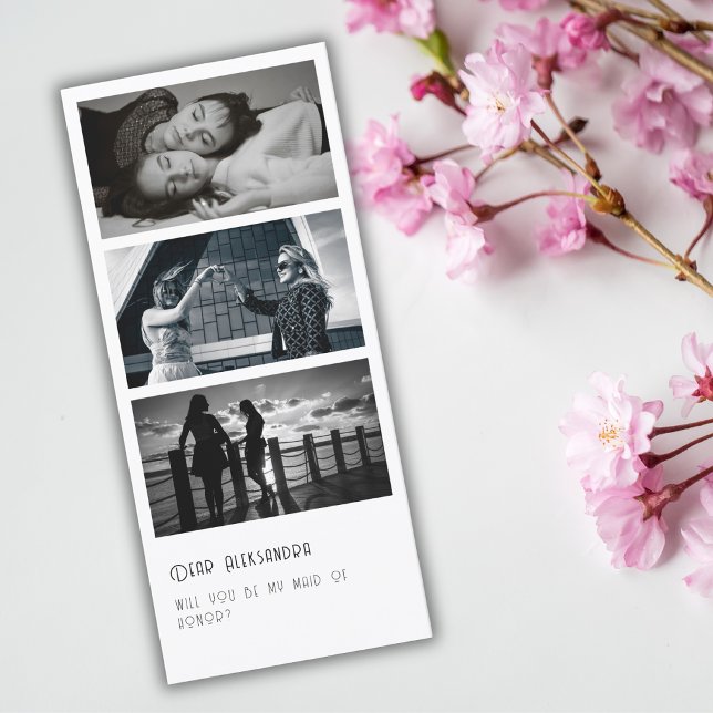 3 Photos Collage Minimal Maid Of Honour Proposal (Creator Uploaded)