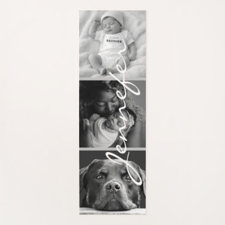 3 photos Collage Minimalist Family  Yoga Mat