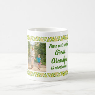 3 Photos & Custom Typography - Great Grandpa Coffee Mug