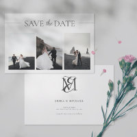 3 Photos Elegant Classic Wedding Save The Date