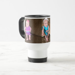 3 PHOTOS Personalized Travel Mugs or Ceramic Mugs