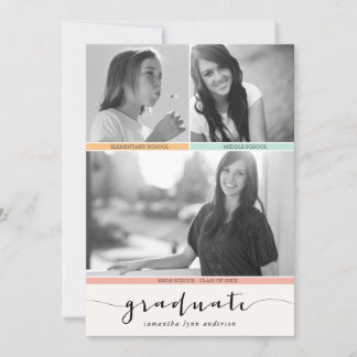 3 Photos Timeline Graduation Invitation
