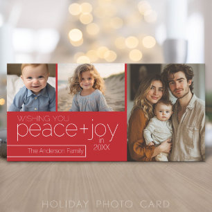 3 photos with New Year Holiday Greeting - Red Card