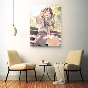 3 Pieces JK Art Panel with a Smile   Sushi Musume  Canvas Print
