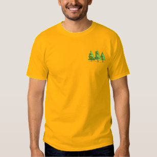 3 Pine Trees Embroidered T-Shirt