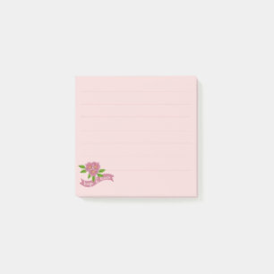 3 Pink Flowers Post-It Notes