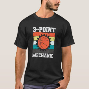 3 Point Mechanic Basketball Player Jumpshot Bball  T-Shirt