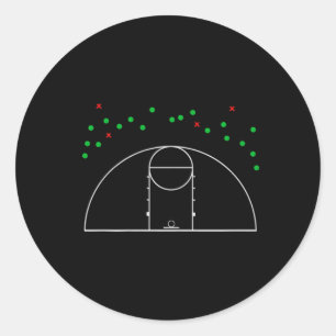 3-Point Shooter Shot Chart Range Funny Basball Classic Round Sticker