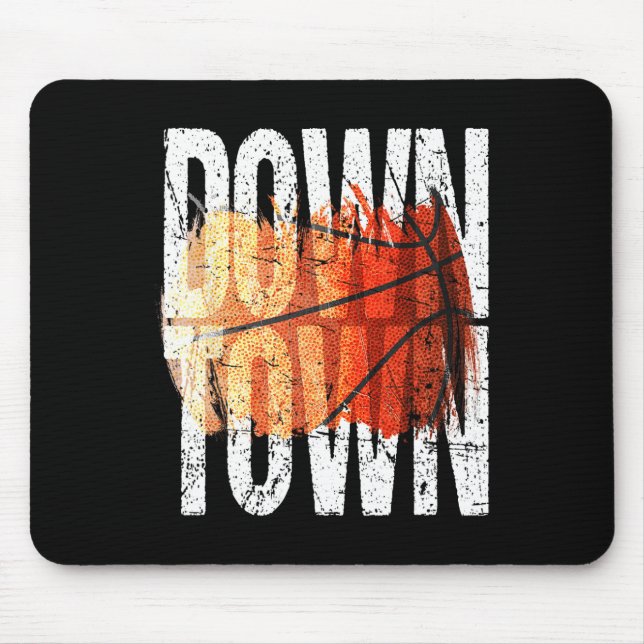 3 Point Shot Basketball Graphic - Downtown  Mouse Pad (Front)