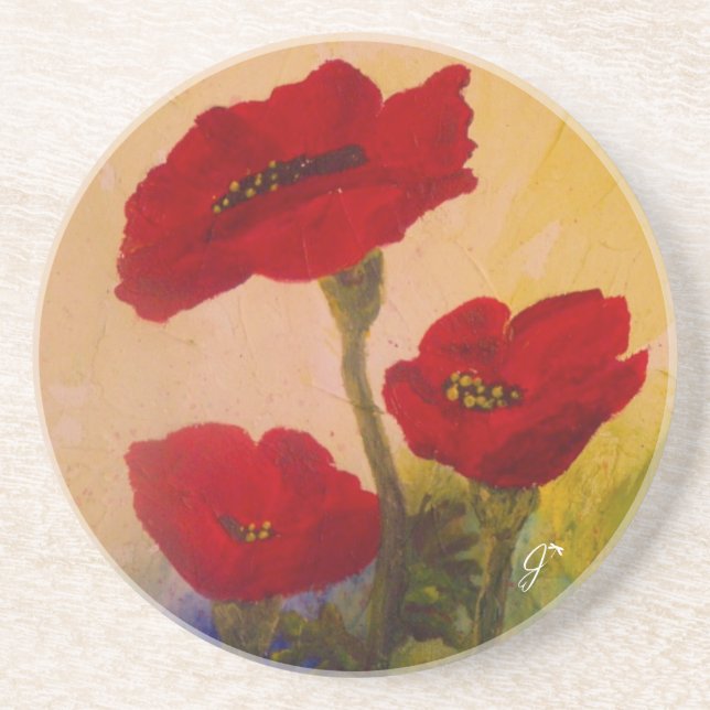 3 Poppies Coaster (Front)