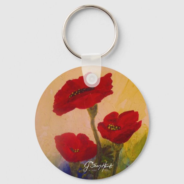 3 Poppies Keychain (Front)