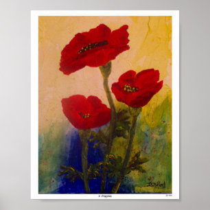 3 Poppies Poster