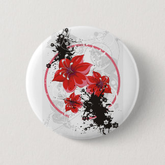 3 Pretty Flowers - Colour 2 Inch Round Button