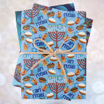 3 Pretty Happy Hanukkah Wrapping Paper Gift Wrap<br><div class="desc">3 Pretty Happy Hanukkah Wrapping Paper Gift Wrap</div>
