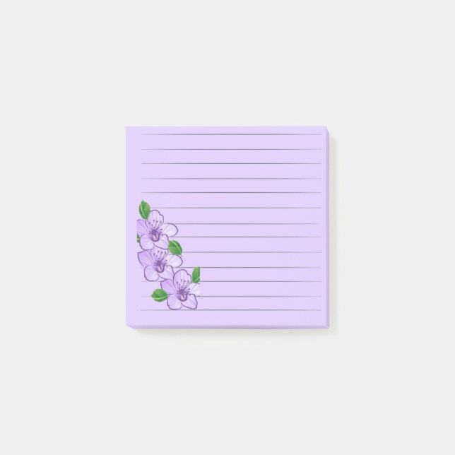 3 Purple Flowers  Post-it Notes (Front)