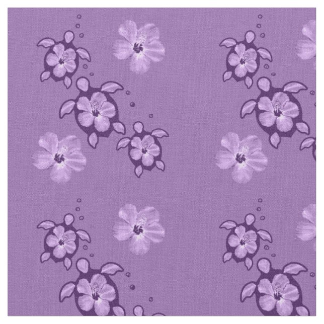 3 Purple Honu Turtles Fabric (Close Up)