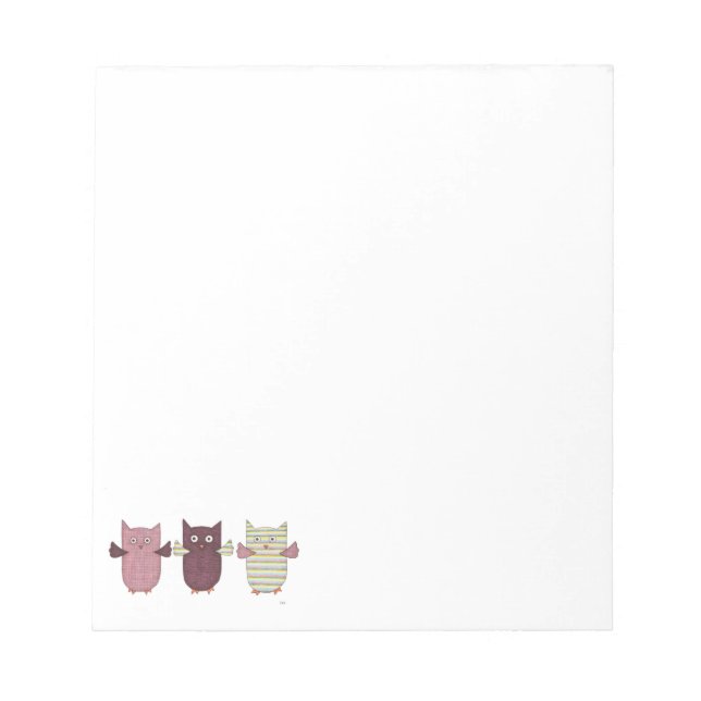 3 Purple Owls Flying Notepad (Front)