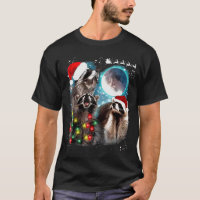 3 Racoon Moon Howling Raccoon Christmas Santa Raco