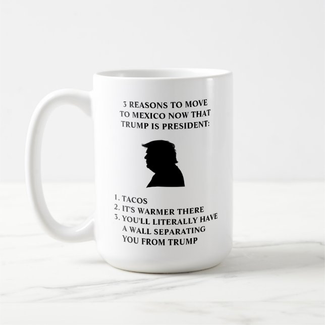 3 RAISONS DE SE DÉPLACER AU MEXIQUE GRAND CAFÉ MUG (Gauche)