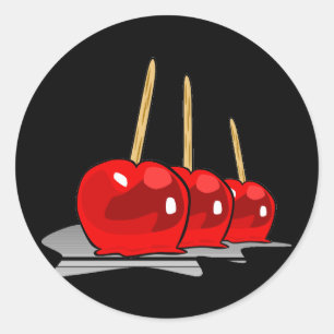 3 Red Candy Apples Classic Round Sticker