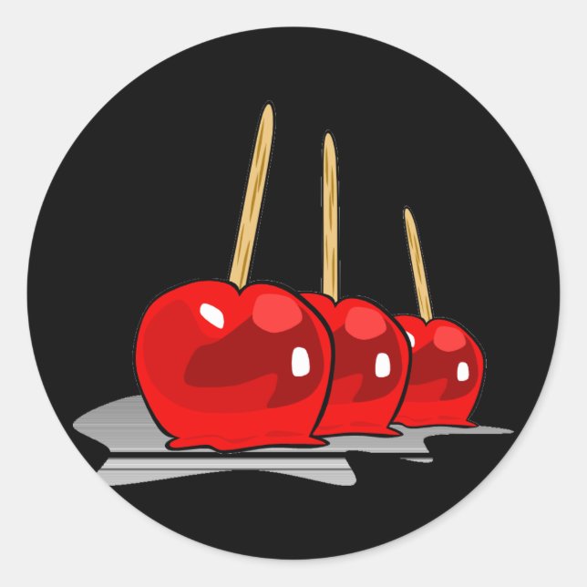 3 Red Candy Apples Classic Round Sticker (Front)