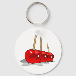 3 Red Candy Apples Keychain