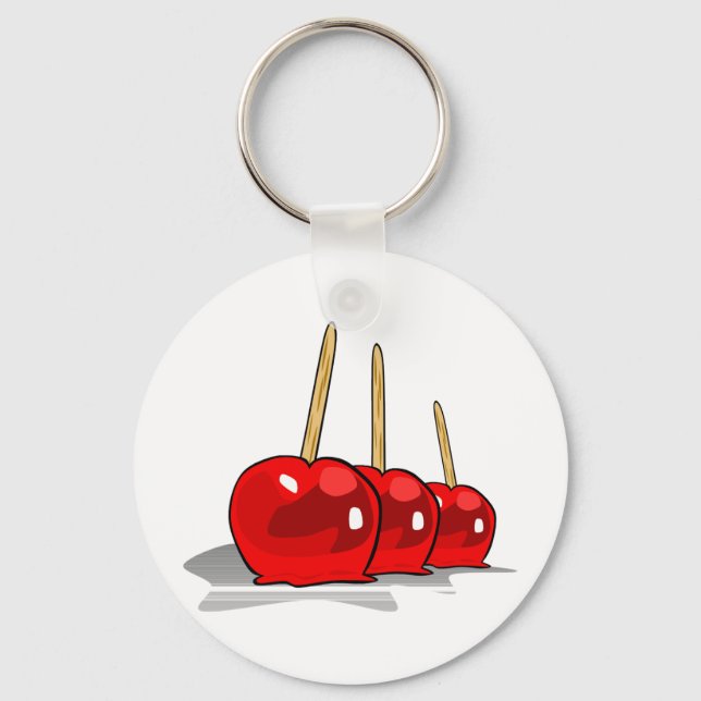 3 Red Candy Apples Keychain (Front)