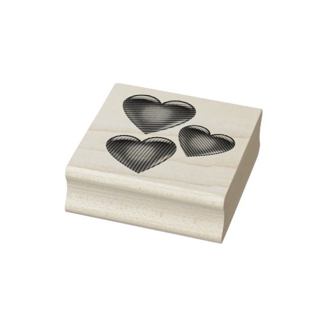 3 Red heart shaped, love hearts, rubber stamp (Stamp)