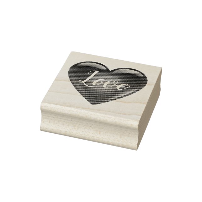 3 Red heart shaped, love,  hearts, Rubber Stamp (Stamp)