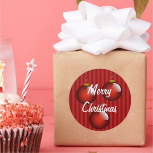 3 Red Ornaments Stickers