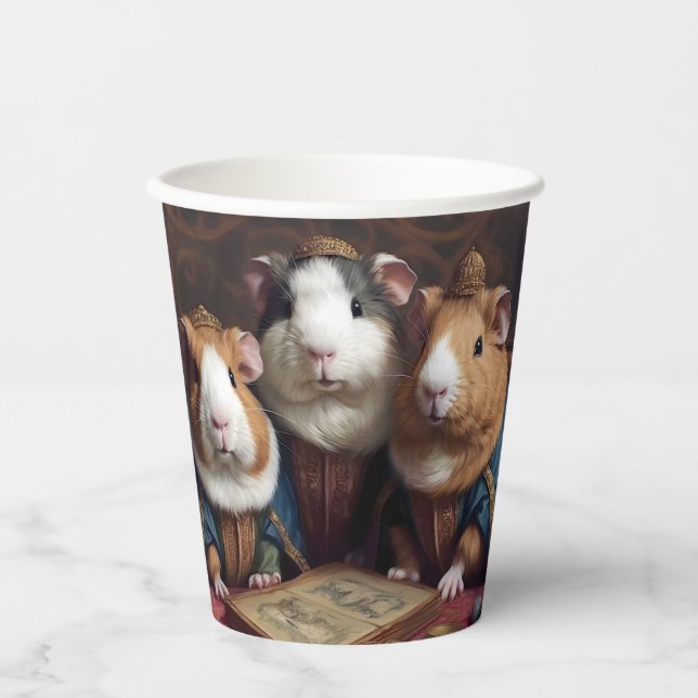 3 Renaissance Guinea Pigs Paper Cups (Front)