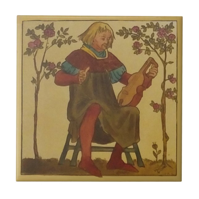#3 Repro Copeland Medieval Minstrels Music Theme Tile (Front)
