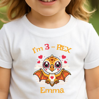 3-Rex Birthday Shirt – Custom Name Gift