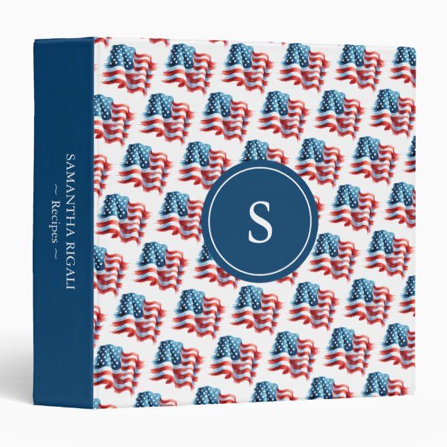 3 Ring Binder American Flag (Front/Spine)