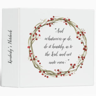 3 ring binder personalized KJV Verse Notebook