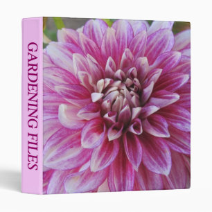 3 Ring Binder--Pink Dahlia Binder