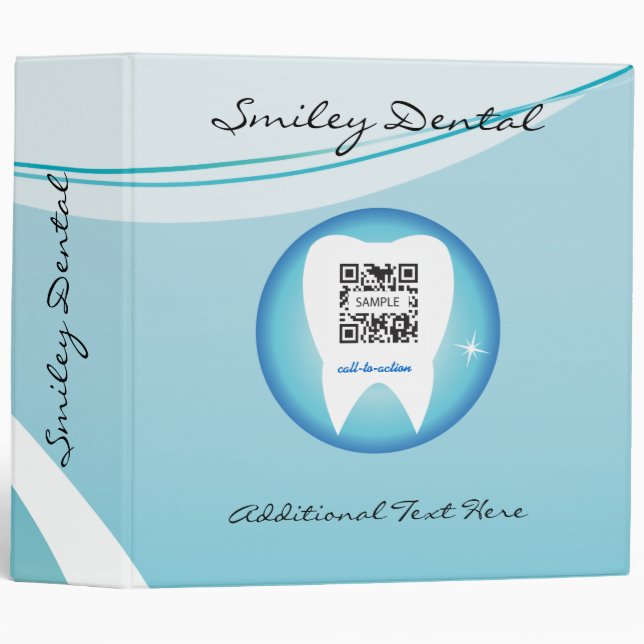 3 Ring Binder Template Dental Tooth (Front/Spine)