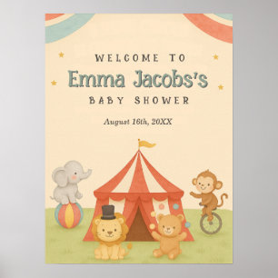 3 Ring Circus Baby Shower Welcome  Poster