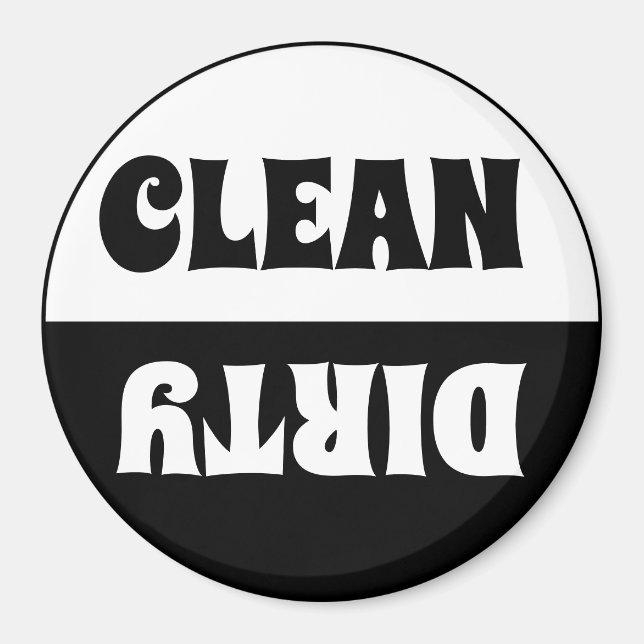 3" Round Dishwasher Clean Dirty Indicator Magnet (Front)