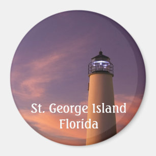 3" Round Magnet - Lighthouse (Purple Twilight)