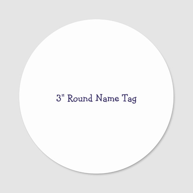 3" Round Name Tag (Front)