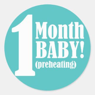 3" Round STICKER - 1 Month Pregnant