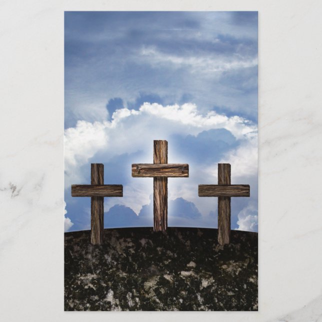3 Rugged Crosses with Sky Stationery (Front)